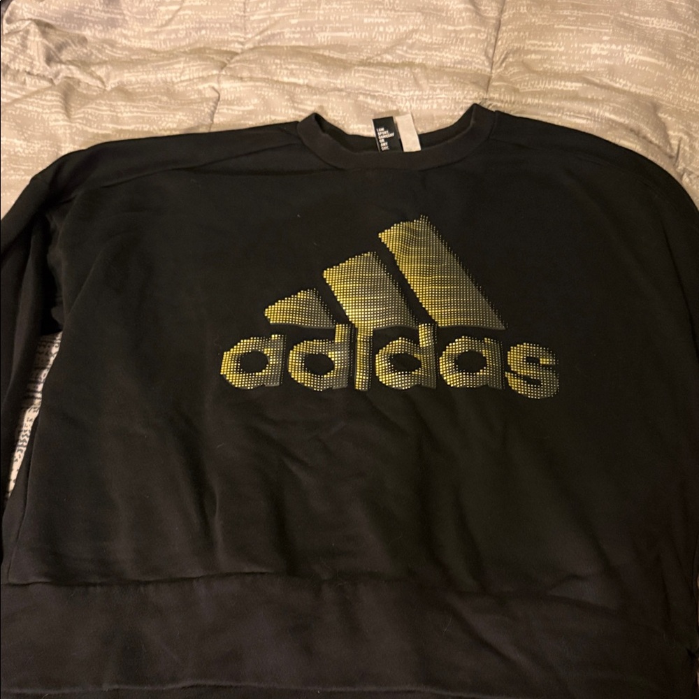 adidas Black and Gold Women's Sweater